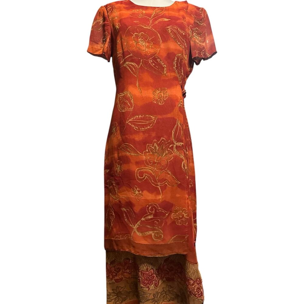 Donna Ricco New York Indie Bohemian Cap Sleeve Midi Dress Women’s Size 6 Petite